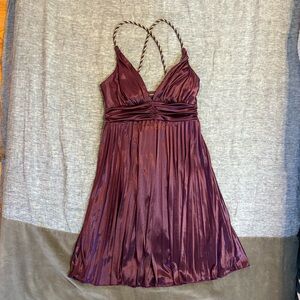Jodi Kristopher Deep Purple Backless Dress